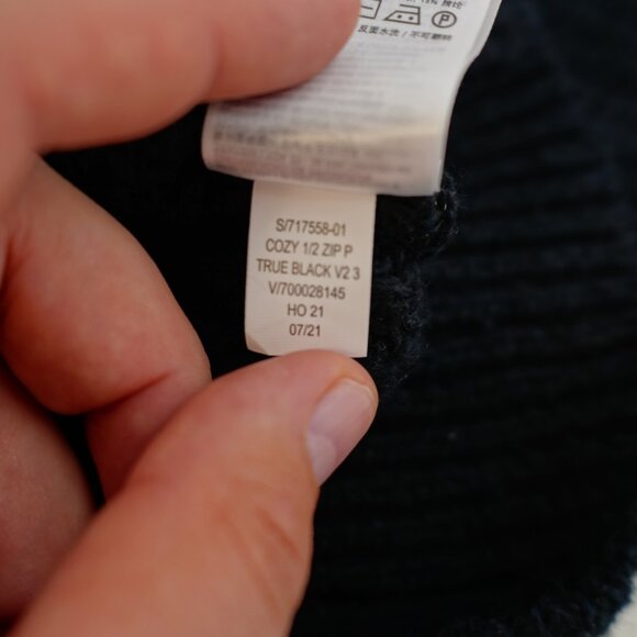 Gap Medium Black Cable Knit 1/2 Zip Sweater Cotton Polyester Acrylic Long Sleeve - Picture 9 of 9